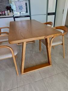 Scandinavian Solid Teak Dining Set with Curved Arm Chairs - Product Image 3