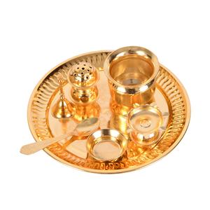 ชุดเครื่องประดับทองเหลือง Pooja Thali สำหรับเป็นของขวัญ - Product Image 3