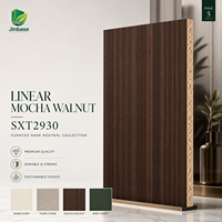 Panneau OSB décoratif Jinbase 18 mm en mélaminé noyer moka, panneau OSB à fibres orientées E0 1220x2440 mm pour l'ameublement de luxe