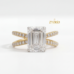 Anillo de Compromiso de Plata de Ley con Diamante Cultivado en Laboratorio de Corte Radiante de 1 Quilate y Banda de Pavé para Boda y Fiesta - Product Image 6