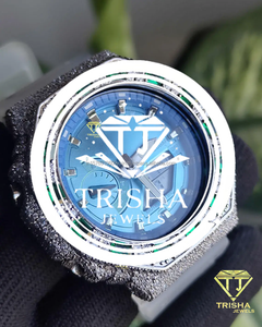 Luxury Iced Out Moissanite Diamond <b>Watch</b> for Men 925 <b>Sterling</b> <b>Silver</b> Blue Dial Hip Hop Jewelry Timepiece Gift for Him - Product Image 3