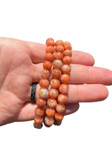 Hot Sale Premium Grade Feng Shui Orange Calcite Crystal Beaded <b>Bracelet</b> Handmade Women's Men's Natural Healing Stone <b>Elastic</b> - Product Image 4