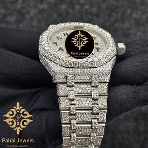 Montre de luxe pour femme Pahal Jewels avec diamants, boîtier rond en acier inoxydable de 38 mm, affichage analogique de la date, fermoir pliant - Product Image 2