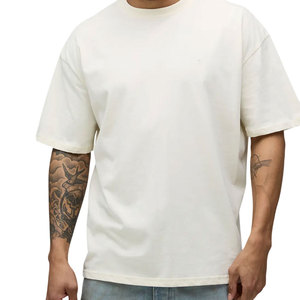 T-shirt épais pour homme en coton 100% uni à manches courtes, coupe oversize, 305 GSM, personnalisable avec logo, vêtements de sport, fabrication ODM - Product Image 2