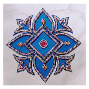 Juego de Rangoli de Acrílico Hecho a Mano, Multicolor Brillante, Reutilizable, Duradero, Diseño Floral para Diwali y Eventos Culturales, Decoración para el Hogar y la Oficina - Product Image 1