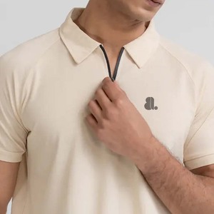 เสื้อเชิ้ตผู้ชายแขนสั้นคอซิป 1/4  ผ้าฝ้าย 100% พิมพ์ลาย ระบายอากาศได้ดี กันยับ สวมใส่สบาย มีซิปด้านหน้า ขายส่ง - Product Image 3