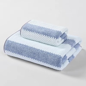 Serviette de toilette en coton doux et lisse, séchage rapide, absorbante, pour hôtel et spa, vente en gros, rayée, en tissu éponge - Product Image 4