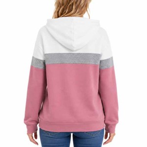 Sudadera con Capucha Personalizada para Mujer, Diseño Color Block, 100% Algodón, Tejido de Punto, Estilo Otoñal, Sudadera Casual de Alta Calidad, OEM - Product Image 6