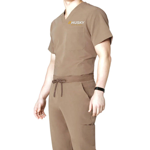 เสื้อสครับแพทย์ยูนิเซ็กซ์ HUSKY SPORTSWEAR คุณภาพพรีเมียม ผ้าทอผสมสแปนเด็กซ์/โพลีเอสเตอร์ แขนสั้น คอวี สำหรับบุคลากรทางการแพทย์ - Product Image 1