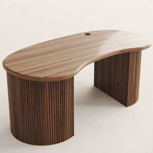 Escritorio Moderno de Madera de Teca con Laterales Texturizados - Product Image 1