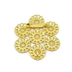 Wholesale Fashion <b>Brooches</b> 14K 18K 24K Micron Gold Forming <b>Brooches</b> or Saree <b>Pin</b> Traditional Dubai Style Bridal Wedding <b>Brooches</b> - Product Image 2