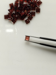 Natural Red <b>Garnet</b> 4MM Square Step Cut Best Quality Loose Gemstone for Jewelry Making - Product Image 3