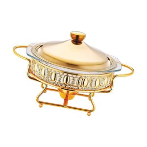 Olla de lujo dorada de 2L para calentar comida tipo buffet, juego de calentadores de lujo para catering de fiestas navideñas al mejor precio - Product Image 3