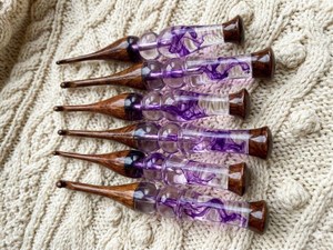 Fresh Arrival Purple Resin Crochet <b>Hook</b> Set, Handmade Ergonomic <b>Hooks</b>, Wood & Resin Needles - Product Image 4