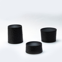 YAYU Vaisselle sur pied personnalisée en porcelaine de pierre blanche pour hôtel, assiette à dessert et support à apéritif en céramique noire pour restaurant