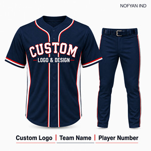 NOFYAN IND OEM/ODM ชุดเบสบอลแบบกำหนดเองปี 2026 เสื้อเจอร์ซีย์และกางเกงสำหรับผู้ชาย สีกรมท่า แดง ขาว พิมพ์ลายดิจิทัล ผ้าโพลีเอสเตอร์ระบายอากาศได้ดี - Product Image 1