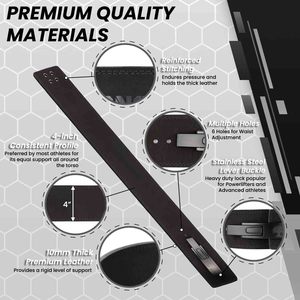 Cinturón de Levantamiento de Pesas de Cuero con Logotipo Personalizado, 10 mm de Grosor, Hebilla de Palanca Resistente, Cinturones para Gimnasio, Sentadillas, Protección de Cintura, Cinturón de Powerlifting - Product Image 4