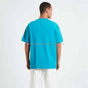 เสื้อยืดโอเวอร์ไซส์ผู้ชาย ผ้าฝ้าย 100% 250 GSM สีดำเข้ม สไตล์ฮิปฮอป สตรีทแวร์ ปักลายได้ตามสั่ง เสื้อยืดปรับแต่งได้ - Product Image 2