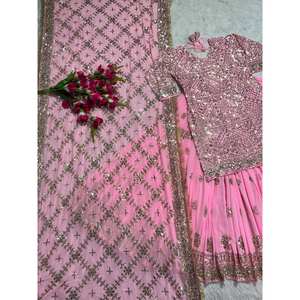 Beautiful Party Wear <b>Top</b> <b>Lehenga</b> with Fancy Border Work Regional Clothing - Product Image 6