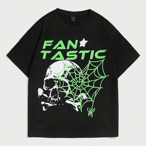T-shirt tendance pour homme, imprimé DTF personnalisé, coupe oversize de haute qualité, 100 % coton biologique molletonné 280g, ultra doux et écologique - Product Image 1