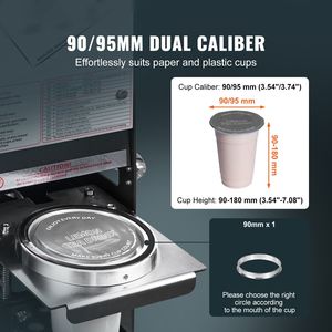 Macchina Sigillatrice Automatica per Bicchieri Alti 180 mm, 500-650 Bicchieri/Ora, Sigillatrice Elettrica per Tè con Bicchieri da 90/95 mm - Product Image 2