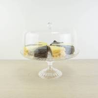 [Holar] Fabriqué à Taïwan, élégant support à gâteau en plastique polyvalent de qualité alimentaire non toxique de 11 pouces (25 cm) avec couvercle en dôme