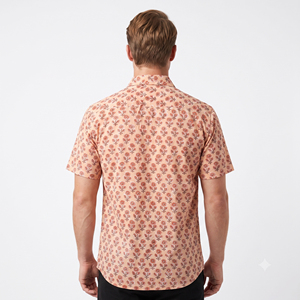เสื้อเชิ้ตแขนสั้นลายดอกไม้สำหรับผู้ชาย ผ้าฝ้าย 100% สไตล์ลำลอง ปกคอปกติดกระดุมทรงแตร ระบายอากาศได้ดี เหมาะสำหรับใส่ในฤดูร้อน (ODM) - Product Image 2