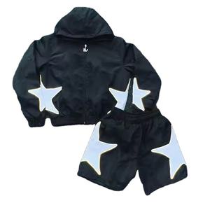 NewHigh Qualité Coupe-Vent Hommes D'été Deux Pièces En Nylon Court Ensemble Survêtement Ensemble Veste Shorts Style Décontracté En Gros 2026 - Product Image 4