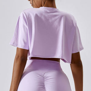 Camisetas Cortas de Algodón al por Mayor para Mujer, Camisetas Deportivas Lisas y Transpirables para Mujer - Product Image 6
