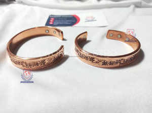 Bracelet ajustable tendance avec symboles de yoga soleil gravés et six aimants pour une meilleure circulation sanguine et régulation – Nouveauté - Product Image 2