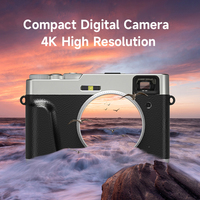Caméra vidéo numérique professionnelle 4K avec capteur CMOS, zoom 16x, lumière de remplissage LED intégrée, compatible avec les cartes SD