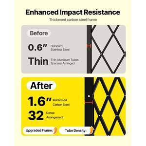 Barrière de sécurité rétractable en acier à double pliage avec roulettes pivotantes à 360 degrés verrouillables pour entrée extérieure piscine-155.12 X - Product Image 3