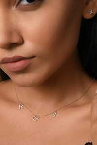 จี้เพชรตัวอักษรแบบกำหนดเอง ทองคำแท้ 14k 18k เพชรทรงกลมเพาะเลี้ยงในห้องปฏิบัติการ ประดับเพชรแบบฝังเต็มรูปหัวใจ สร้อยคอหรูหรา ผู้ผลิต - Product Image 6