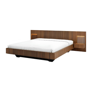 Base de Cama de Plataforma de Madera de Teca Sólida Contemporánea de Lujo, Muebles de Dormitorio Personalizados para Hoteles, Resorts y Villas - Product Image 1