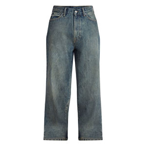 Jeans de mezclilla de alta calidad para hombre, corte ajustado, pierna recta, lavado a la piedra, cintura media, casuales, de algodón, azules, para otoño. - Product Image 5