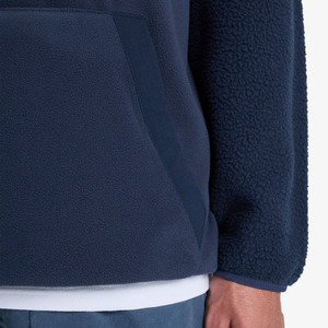 Sweat-shirt à capuche mi-zippé en polaire pour homme, avec poche, en tissu tricoté respirant, coupe oversize, pour l'automne, style décontracté, 340g - Product Image 5