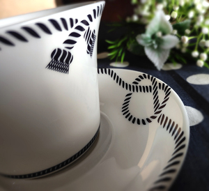 ชุดแก้วกาแฟลายเชือกหรูหราพิมพ์ลายด้วยน้ำบนเซรามิก - ของขวัญส่งเสริมการขายจากไต้หวัน - Product Image 4