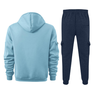 Chándal deportivo informal de invierno para hombre, chándal de forro polar, 100 % algodón, tela elástica, cómodo y elegante, para fitness y deportes al aire libre - Product Image 6