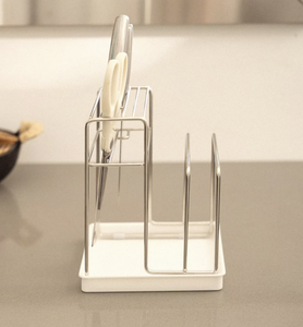 Support de rangement pour couteaux, planches à découper et couvercles de casseroles en acier inoxydable 304 pour comptoir de cuisine - Product Image 4