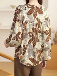 Camisa informal de verano con botones y estampado floral para mujer - Product Image 2
