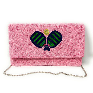 Raquette de tennis perlée à la main conception sac de soirée pochette personnalisée sac à main sportif pour filles sacs à main décontractés cadeau en gros - Product Image 1