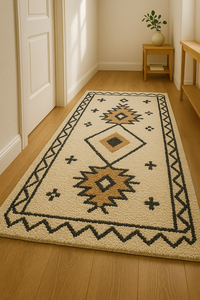 Hand Tufted white Color Wool Area Rug Classic Designer Carpet Living Room Home <b>Decor</b> Picnic Non-Slip Pet Friendly High Pile - Product Image 1