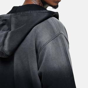 Sweat-shirts à capuche unisexes personnalisés avec fermeture éclair, logo brodé, coton 360 grammes, tricot d'hiver lourd, sweat-shirt de haute qualité pour hommes - Product Image 3