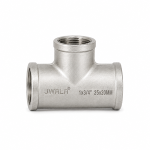 Raccord de tuyauterie fileté industriel en acier inoxydable, té réducteur 25x20mm 1x3/4 pouce pour la gestion des fluides chimiques, le pipeline et le transfert - Product Image 3