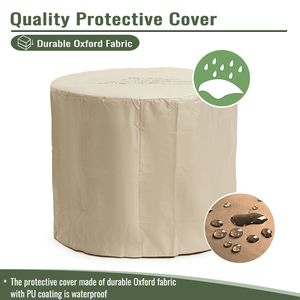 Tavolo con Braciere a Gas Propano da 30 Pollici, 50000 BTU, Braciere Rotondo in Acciaio con Finitura Effetto Legno in Ceramica per Patio, Terrazza e Giardino - Product Image 2