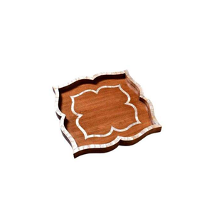 ถาดเสิร์ฟอาหารเช้า ผลไม้ กาแฟ ชา ลายไม้และมุก ดีไซน์ล่าสุด ขายส่ง ราคาดี - Product Image 1