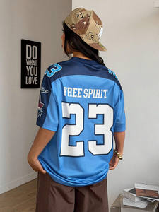 Camiseta Deportiva Extra Grande para Mujer, Estilo Urbano, con Número 23, Transpirable, Informal, Inspirada en el Fútbol Americano - Product Image 3