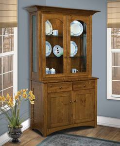 Traditional Wood Sideboard <b>Cabinet</b> with Glass Doors and Storage for Dining Room Furniture - Product Image 4