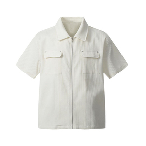 เสื้อเชิ้ตผ้าลินินทรงสลิมสำหรับผู้ชาย ออกแบบได้ตามต้องการ ระบายอากาศได้ดี แบบซิป  ODM ชุดทำงาน - Product Image 3