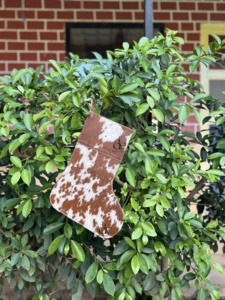 New Arrival Cowhide Leather Christmas Stocking For Family Christmas <b>Tree</b> Fireplace Hanging and Party Decoration Gift Bag - Product Image 4